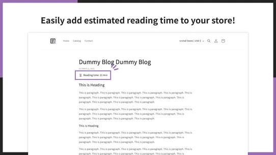 UR:Blog Reading Time Estimator screenshot