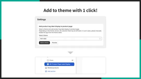 UR: Product Page Label Display screenshot