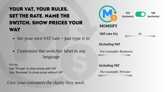 Momsify ‑ VAT Switcher screenshot