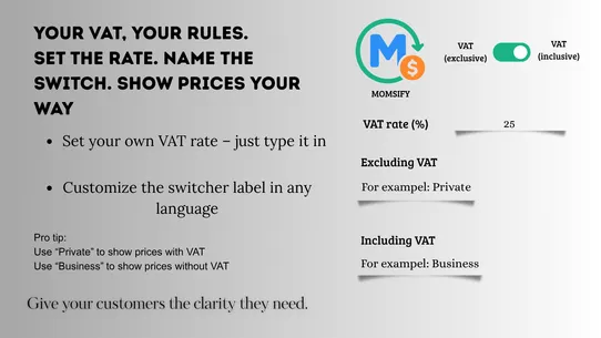 Momsify ‑ VAT Switcher screenshot