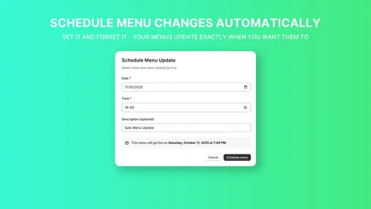 Baselayer Menu Scheduler screenshot