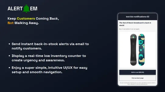 Alert&#39;em: Customer alerts screenshot