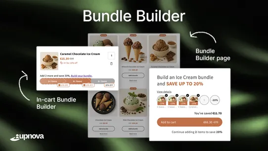 upnova ‑ Bundles, Cart Upsell screenshot