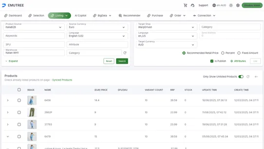 WarpDriven AI Dropshipping screenshot