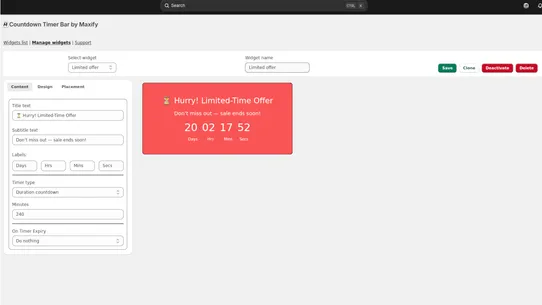 Countdown Timer Bar by Maxify screenshot