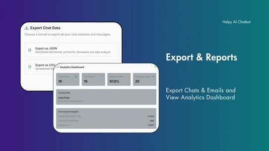 Helpy AI Chatbot and Live chat screenshot