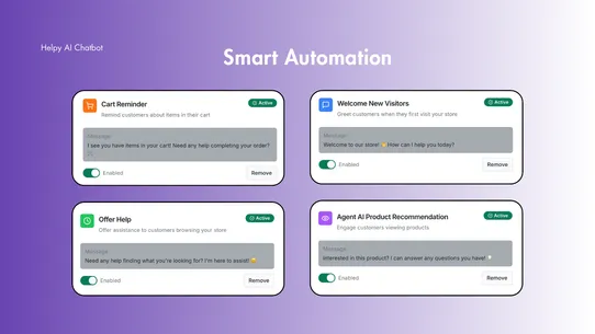 Helpy AI Chatbot and Live chat screenshot