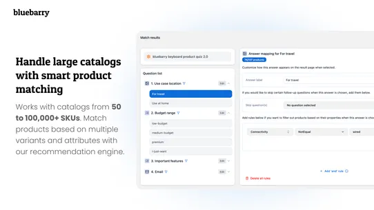 Bluebarry Product Quiz screenshot