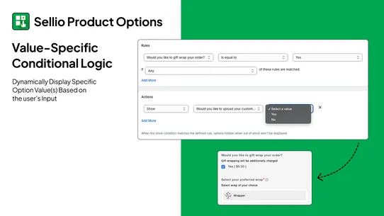 Sellio Product Options screenshot