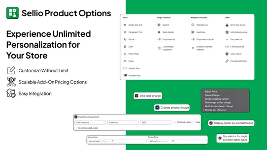 Sellio Product Options screenshot