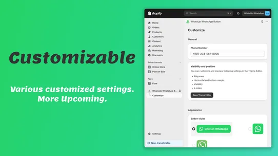 Whats Up: Customer Chat Button screenshot