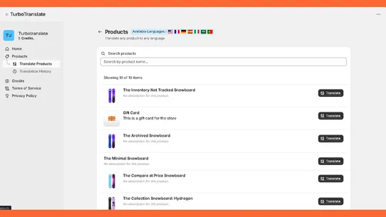 TurboTranslate screenshot