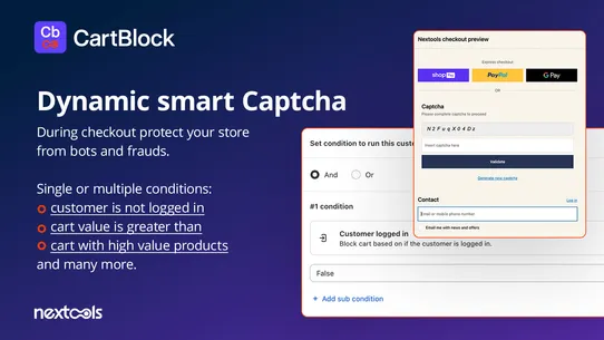 Cart Block: checkout validator screenshot