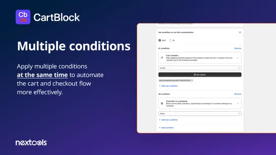 Cart Block: checkout validator screenshot
