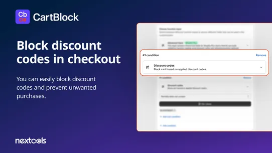 Cart Block: checkout validator screenshot