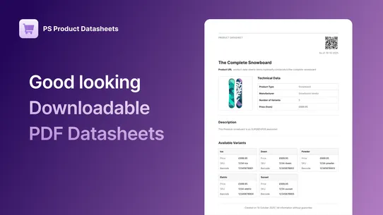 PS Product Datasheets PDF screenshot