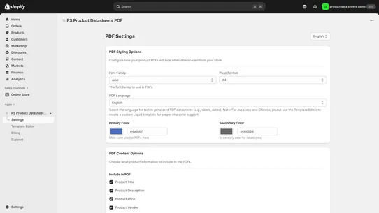 PS Product Datasheets PDF screenshot