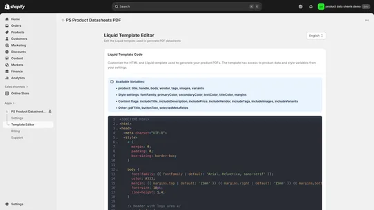PS Product Datasheets PDF screenshot