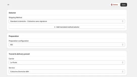 Shipping Time screenshot