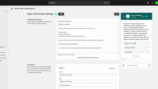 Order Alert WhatsApp AI screenshot