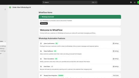 Order Alert WhatsApp AI screenshot