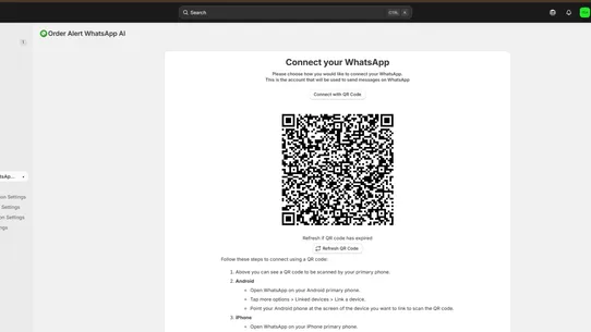 Order Alert WhatsApp AI screenshot