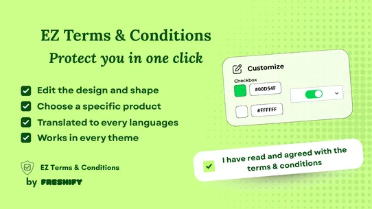 EZ Terms &amp; Conditions Checkbox screenshot