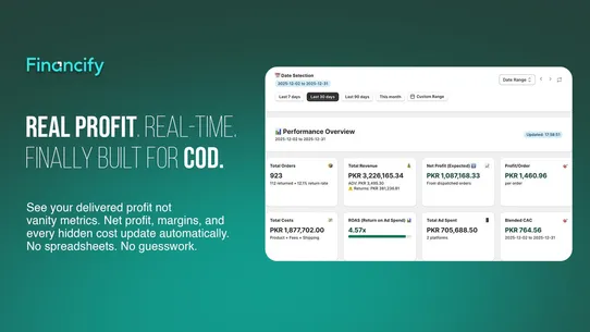 Financify:COD Profit Analytics screenshot
