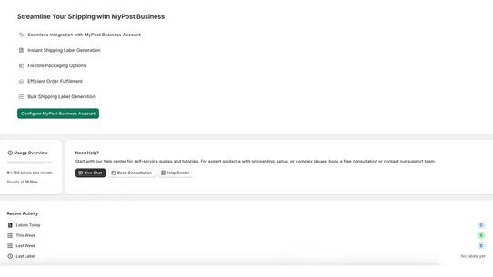 Kivaro:AusPost MyPost Business screenshot