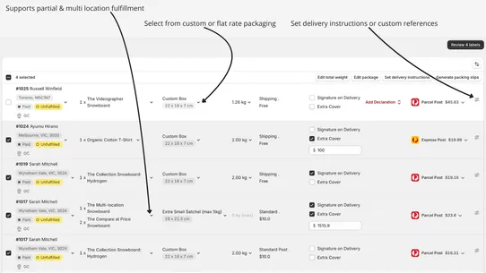 Kivaro:AusPost MyPost Business screenshot