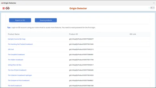 Origin Detector Connector screenshot