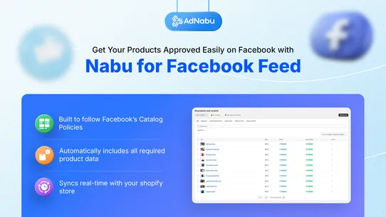 Facebook Product Feed by Nabu screenshot