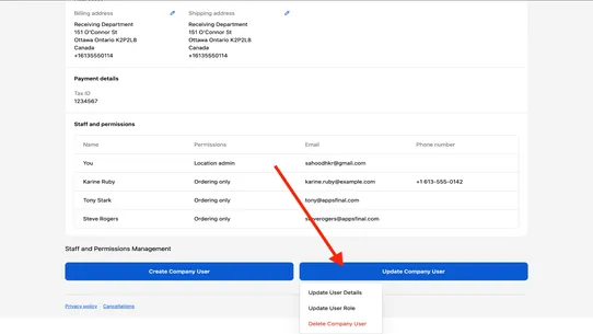 F: B2B Self Serve Portal screenshot