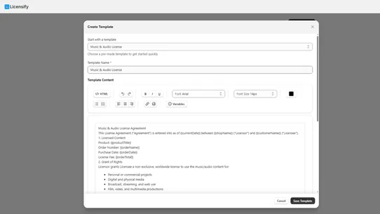 Licensify ‑ License Agreement screenshot