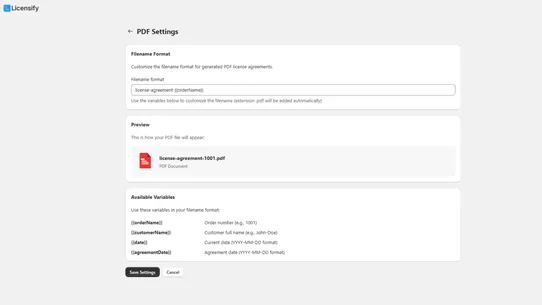 Licensify ‑ License Agreement screenshot