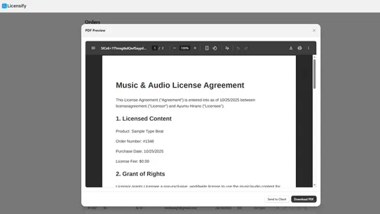 Licensify ‑ License Agreement screenshot