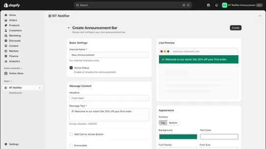 NT Notifier screenshot