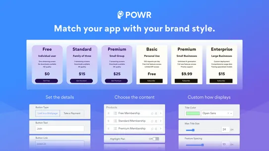 POWR: Pricing Table Comparison screenshot