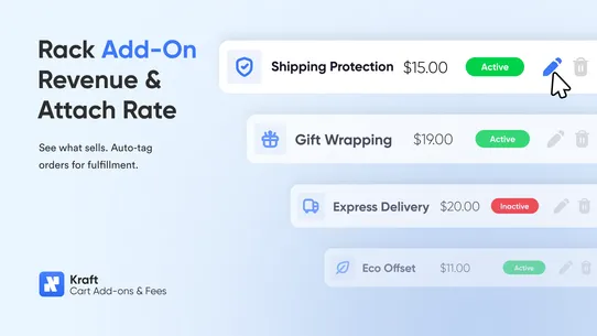 Kraft ‑ Cart add‑ons and fees screenshot