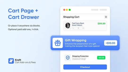 Kraft ‑ Cart add‑ons and fees screenshot