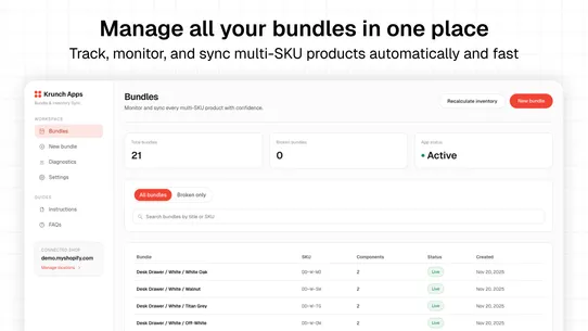 Krunch Bundle &amp; Inventory Sync screenshot