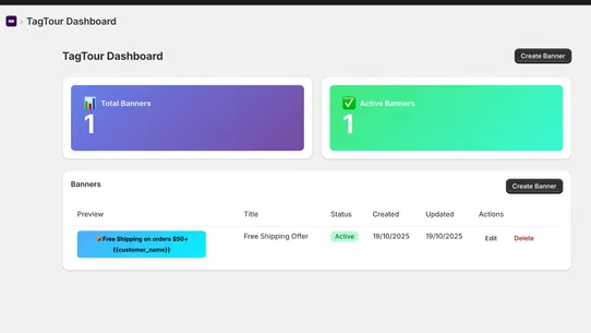 TagTour: Announcement Banners screenshot