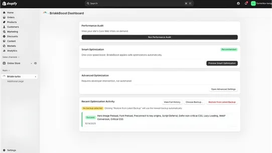 Briskk Turbo screenshot