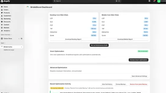 Briskk Turbo screenshot
