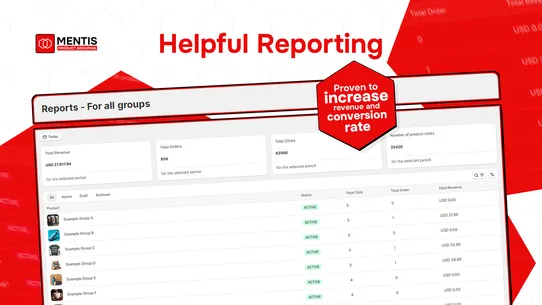 Mentis Product Grouping screenshot