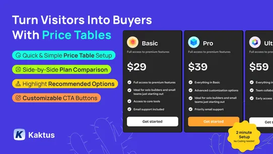K: Price Table screenshot