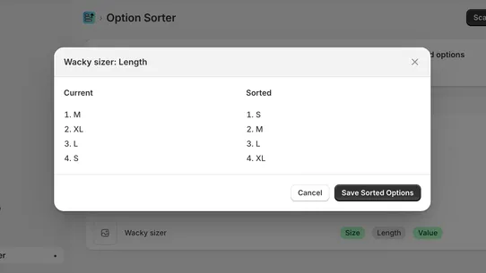 Natural Option Sorter screenshot