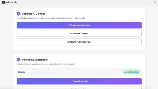 AI FindMe screenshot