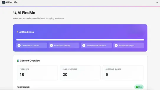 AI FindMe screenshot