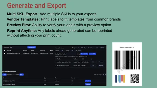 EmissarySKU Label Generator screenshot